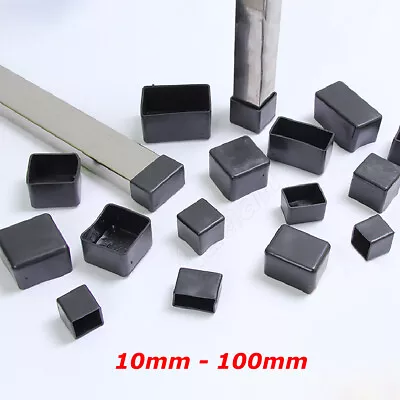 $6.26 • Buy Rubber Square / Rectangle End Caps Chair Table Feet Pipe Tubing End Cover Caps