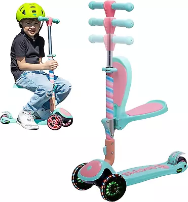 Toddler Scooter –Kids Scooter LED 3 Wheel Scooter Adjustable Handles Rear Bra • $73.99