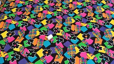 1970's Mid Century Modern GEOMETRIC Mod Vintage Fabric 3.6 Yds X 58  • $30