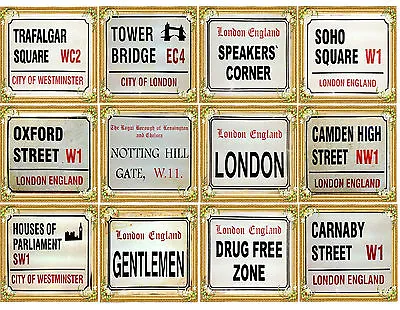 Famous London England UK Street SIGN Vintage Retro POSTERS – A3 / A4 Size - #3 • £3.20