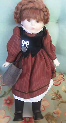 Vintage Zapf Colette Grittle Porcelain Cloth Doll 19  On Stand West Germany • $14.99