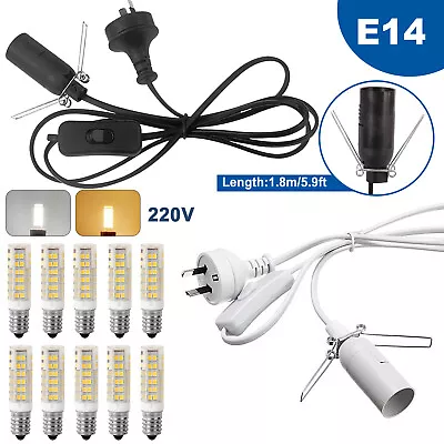 E14 Salt Lamp Power Cord Cable 1.8m Dimmer Switch Control& 7/9/10W LED Corn Bulb • $9.99