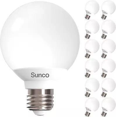 Sunco Lighting 12 Pack Vanity Globe Light Bulbs G25 LED For Bathroom Mirror 40W  • $43.09