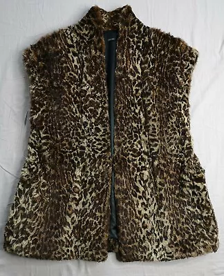 JOSEPH Women's Rabbit Fur Ocelot Print Gilet Jacket Size M Medium Used Condition • £499.99