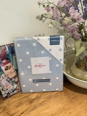 £35 • Buy Cath Kidston Single Duvet Cover & Pillowcase BNWT Blue Spot Polka Dot