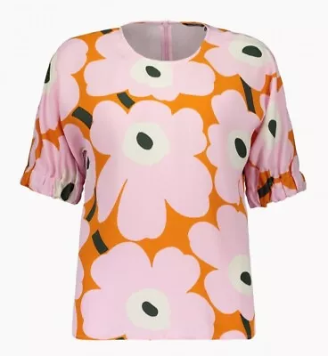 Marimekko Women's Pokkari Unikko Blouse - Short Sleeve Top - Size 40 (medium?) • $37