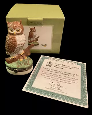 National Home Garden Club Trinket Box PHB “Wise Owl” • $10