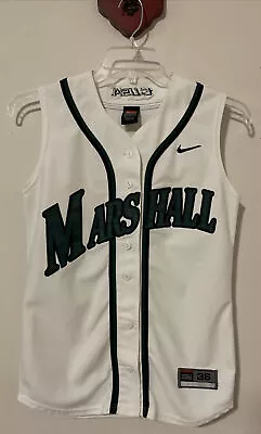 Nike Marshall Thundering Herd Size 36 White Sleeveless Button-Up Jersey! A5653 • $39.99