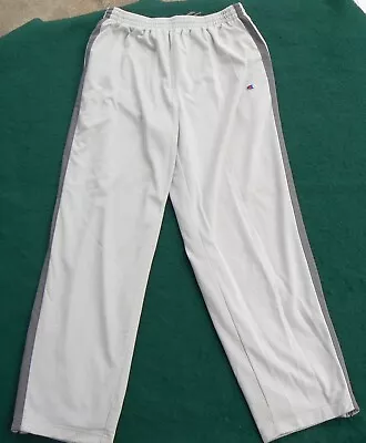 Vintage Champion Mesh Warm Up Pants Ankle Zip Basketball Tennis Men's L White • $15