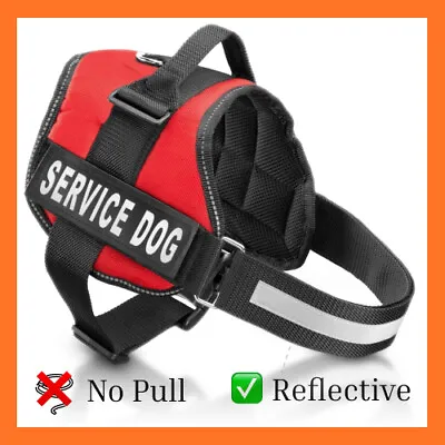 Service Dog No Pull Harness | Reflective ADA Service Animal Vest | All Sizes • $15