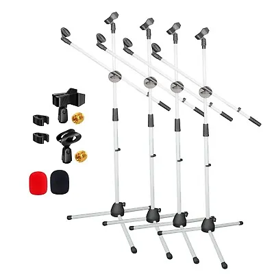 4x Microphone Stand Boom Telescoping Stand Tripod Holder Mic Clip Arm 5Core • $49.99