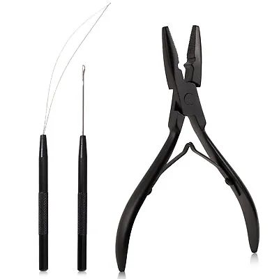 Micro Links Hair Extensions Kit Beads Closing Pliers Loop Needle Pulling Hook  • $14.24