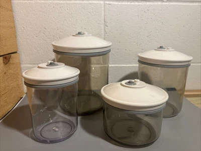 $40 • Buy 4 FoodSaver Vacuum Sealer Snail Canister Containers 80 Oz 50 Oz 2-25 Oz