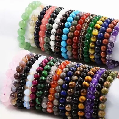 Fashion Chakra Yoga Beads Volcanic Stone Bracelet Men Women Natural Bead Jewelry • $2.63