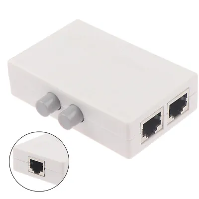 Mini 2 Port RJ45 RJ-45 Network Switch Ethernet Network Box Switcher 2 Way P-wq • £6.58