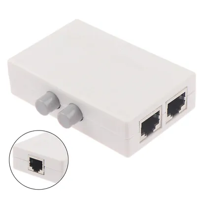 Mini 2 Port RJ45 RJ-45 Network Switch Ethernet Network Box Switcher 2 Way Po FM • $4.44