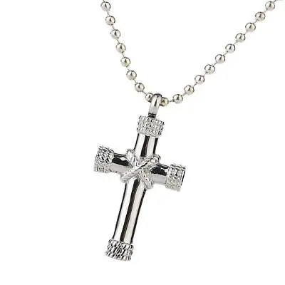 £7.21 • Buy 1x Cross Stainless Cremation Urn Pendant Necklace Ashes Keepsake Ashes Stash.