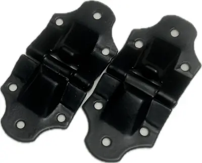 Vintage Trunk Hardware Hinges With Built In Stop Black Finish Pair • $11.98