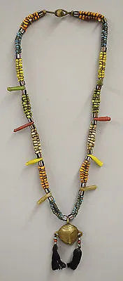 Naga Necklace Brass Head Pendant India Colorful Beaded Glass Necklace • $64.30