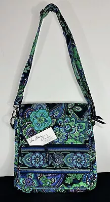 Vera Bradley Blue Rhapsody Mailbag Shoulder Bag Purse NEW Paisley Flower Power • $54.99