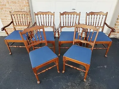 $859 • Buy Pennsylvania House Set Of 6 Cherry Spindle Back Dining Chairs Vintage