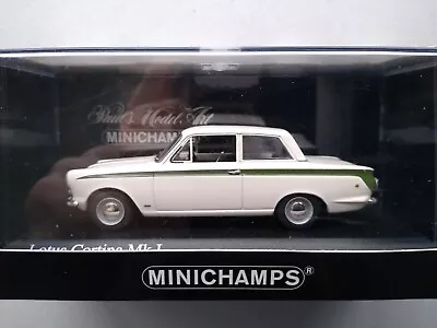 MINICHAMPS 1:43rd Scale - 1963 FORD LOTUS CORTINA MK1 - ERMINE WHITE / GREEN • £75