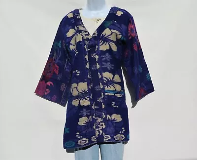 Kimono Jacket Boho 60s 3/4 Sleeve Handmade Yak Wool Blend L • $50.40