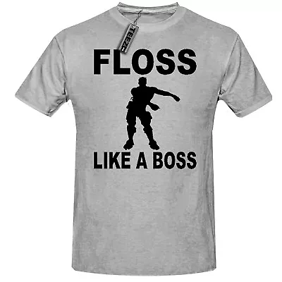 Floss Like A Boss T Shirt Adult Gaming Dance T Shirt In Grey Men's Kid's Tee • £8.90