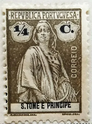 St Thomas & Prince Is 1914 Ceres Scott 214 Michel 189C Perf 12x11.5 MH Sao Tome • $1.95