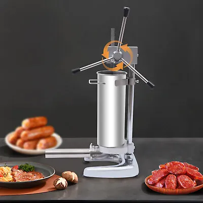 Commercial 3L Vertical Sausage Stuffer Vertical Meat Press+Brush Stainless Steel • $91.20