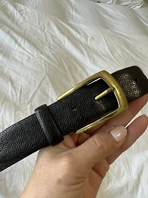 Martin Dingman Mens Black Italian Leather Belt 38 Handmade In Italy • $25