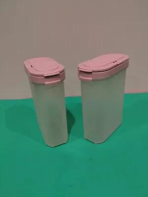 2 Tupperware Salt/Pepper/Spice/Dry Rub Shakers Pink Modular Mates 1846 Very Good • $11.99