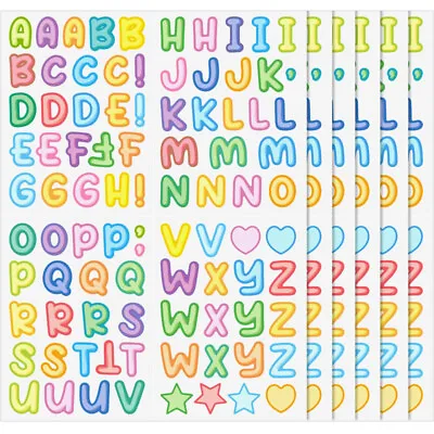4 Sheet Coloured Alphabet Letters Stickers Childrens Card Making Labels For Kids • £2.36