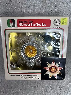 Vintage Glamour Star Christmas Tree Top Topper Star 10 Light Decor Doubl Glo • $12.99