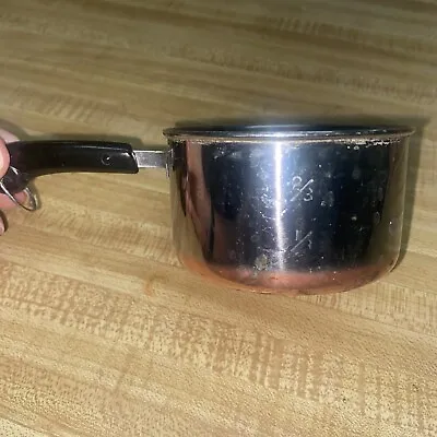 Revere Ware 1/4 - 1  Cup Measuring Cup Mini Copper Bottom Pot Ring USA • $15