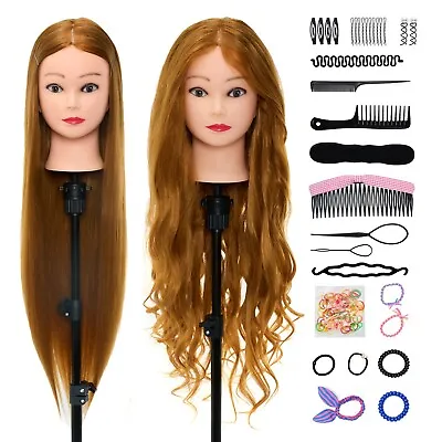 30'' Training Head Hairdressing Styling Practice Mannequin Doll&Braid Sets&Clamp • £19.99