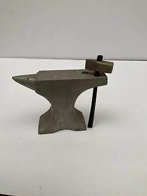 Vintage Miniature Metal Anvil With Hammer • $45