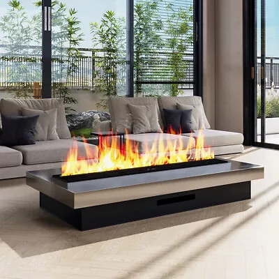 Electric Fireplace 3D Water Vapor Inset Fire Stove 7 Color Flames WiFi Bluetooth • £619.95