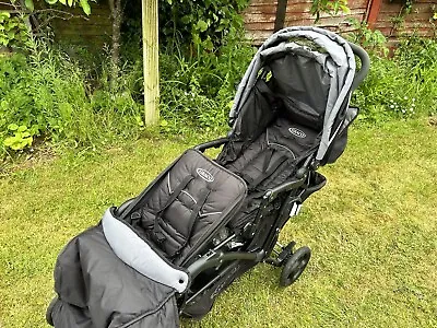 £55 • Buy Graco Stadium Duo Tandem Pushchair With Click Connect - Black/Grey