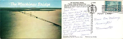 Vintage The Mackinac Bridge MI Postcard Used 51312 • $4.99
