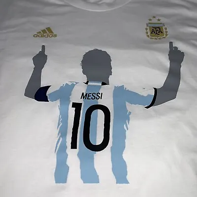 2022 Adidas Lionel Messi Argentina Jersey TShirt Goal Celebration #10 Size Large • $29.97