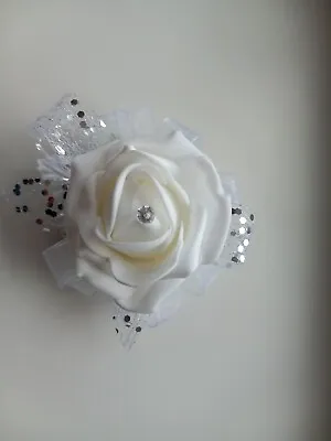 Prom /Wedding /confirmation  White Rose Wrist Corsage/white Bracelet • £6.45