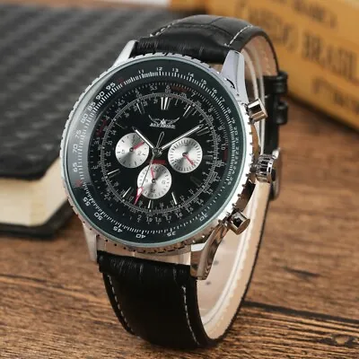 £27.59 • Buy JARAGAR Men's Business Automatic Mechanical Watch Military Sport Leather Strap