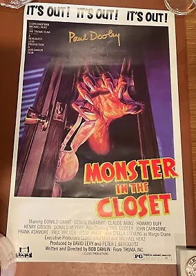 Autographed Movie Poster From Monster In The Closet (1986) • $100