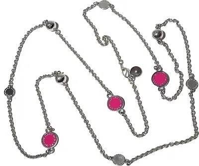Used Marc By Marc Jacobs Enamel Ball Long Necklace Pink Magenta • $15