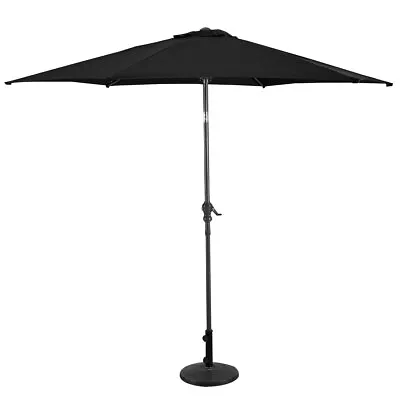 $69.90 • Buy 9FT Patio Umbrella Patio Market Steel Tilt W/ Crank Outdoor Yard Garden Black