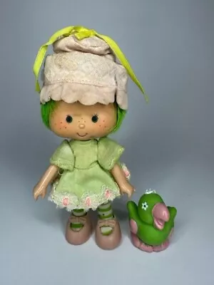 Vintage Lime Chiffon Strawberry Shortcake Doll With Parfait Parrot Figure • $18