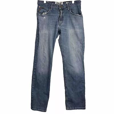 Ariat Jeans Mens 34x34 M4 Boot Cut Low Rise Medium Wash Western Denim Rancher • $31.88
