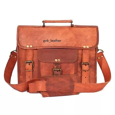 18  Men's Vintage Genuine Leather Messenger Attaché Shoulder Laptop Bag... • $55.74