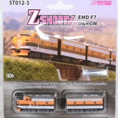 Rokuhan ST012-3 Z Gauge Z Shorty EMD F7 D&RGW Model Train Diesel Locomotive • $60.62